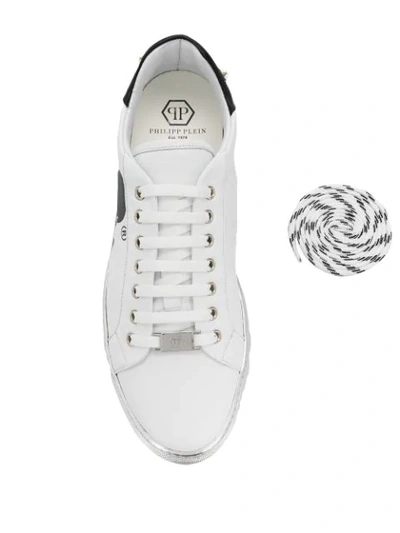 Shop Philipp Plein Skull Low-top Sneakers In White