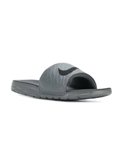 Shop Nike Benassi Slides In Grey
