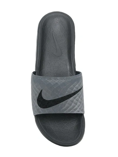 Shop Nike Benassi Slides In Grey