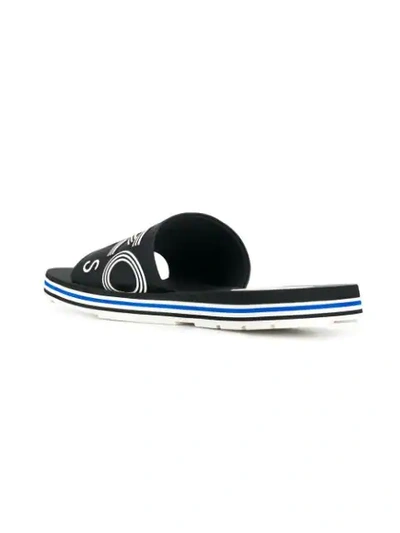 Shop Kenzo Embossed Logo Slides In Black