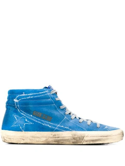 Shop Golden Goose Slide Hi-top Sneakers In Blue