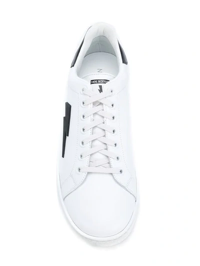 Shop Neil Barrett Lightning Bolt Sneakers In White