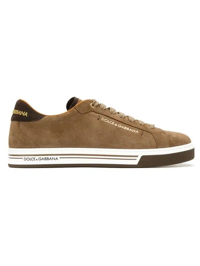 Shop Dolce & Gabbana Lace-up Sneakers In Brown
