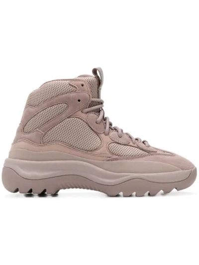 Shop Yeezy Ankle Lace-up Sneakers In Neutrals
