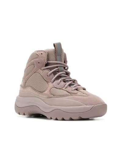 Shop Yeezy Ankle Lace-up Sneakers In Neutrals