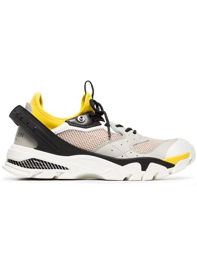 Shop Calvin Klein 205w39nyc Multicoloured Carlos 10 Leather Mesh Sneakers