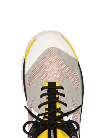 Shop Calvin Klein 205w39nyc Multicoloured Carlos 10 Leather Mesh Sneakers