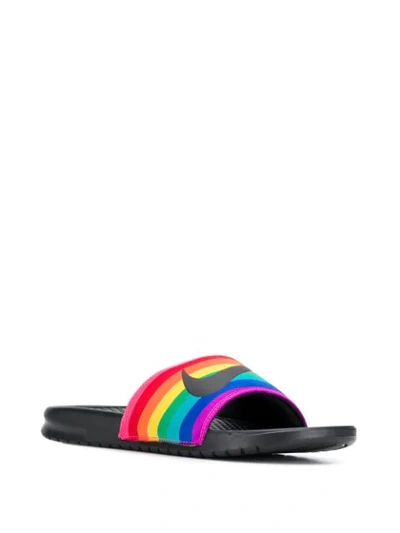 Shop Nike Rainbow Slides In Black