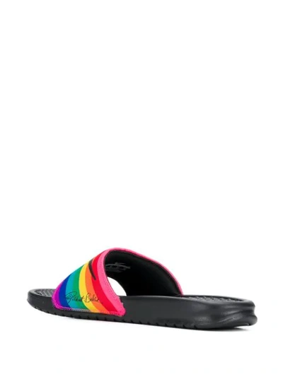 Shop Nike Rainbow Slides In Black