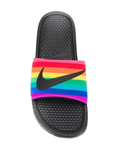 Shop Nike Rainbow Slides In Black