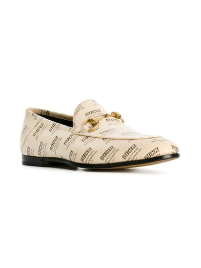 Shop Gucci Stamp Loafers In Neutrals