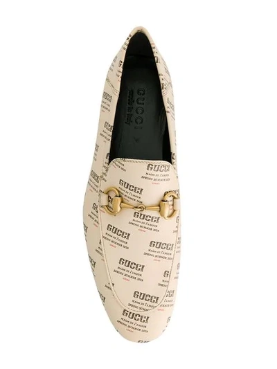 Shop Gucci Stamp Loafers In Neutrals