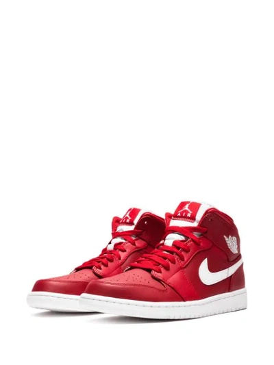 Shop Jordan Air  1 Mid Sneakers In Red