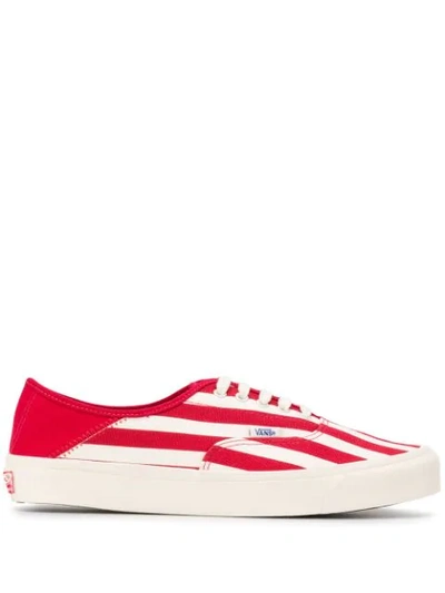 Shop Vans Striped Sneakers In Red