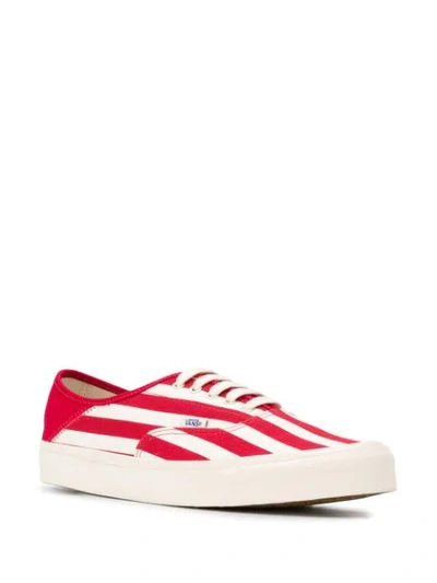 Shop Vans Striped Sneakers In Red