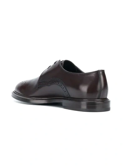 Shop Dolce & Gabbana Perforated Derby Shoes In Brown