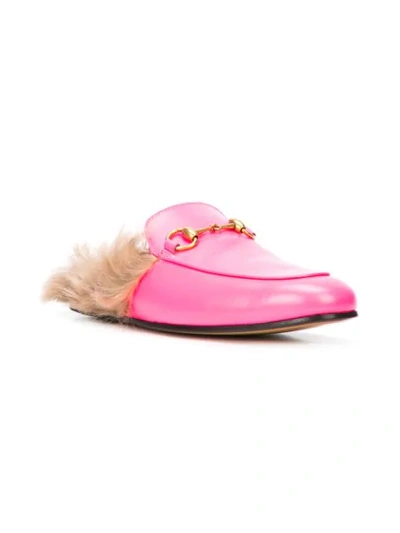 Shop Gucci Princetown Fur Lined Loafers In Pink