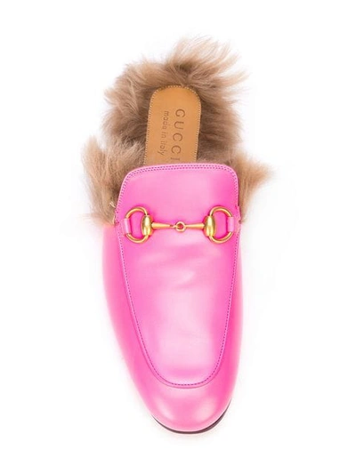Shop Gucci Princetown Fur Lined Loafers In Pink
