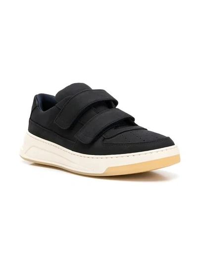 Shop Acne Studios Perey Touch Strap Sneakers In Black