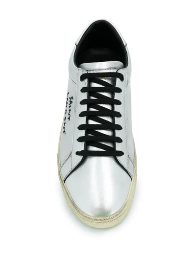SAINT LAURENT SL/06金属感板鞋 - 灰色