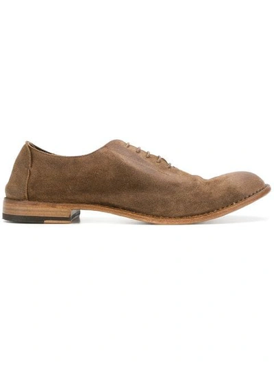 Shop Pantanetti Worn-effect Lace Up Shoes In Brown