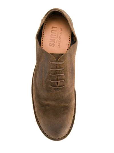 Shop Pantanetti Worn-effect Lace Up Shoes In Brown