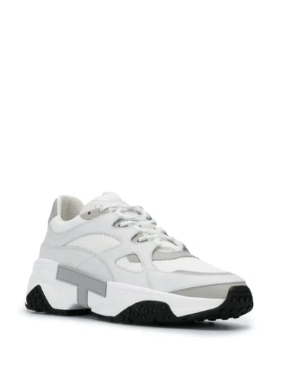 Shop Tod's Mesh Upper Sneakers In White