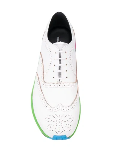 Shop Comme Des Garçons Homme Deux Multicolour Sole Oxford-style Brogues In White