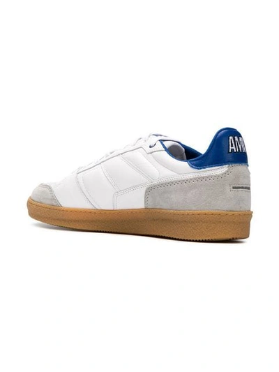 AMI ALEXANDRE MATTIUSSI THIN LACED LOW TRAINERS - 白色