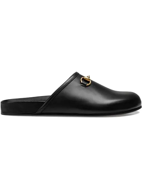 gucci river leather mules