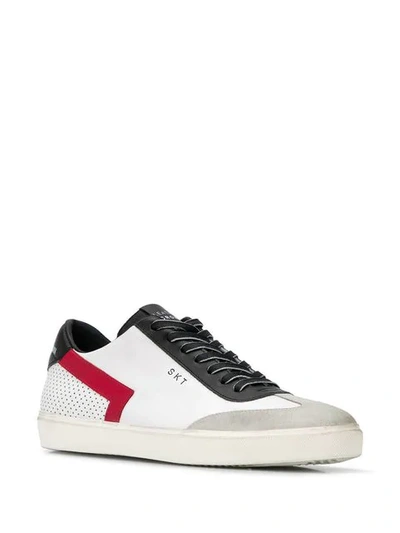 Shop Leather Crown Skt Low-top Sneakers In White