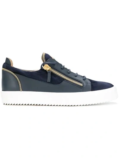 Shop Giuseppe Zanotti Frankie Sneakers In Blue