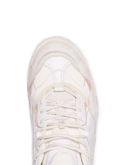 Shop Vans White Varix Leather And Suede Sneakers