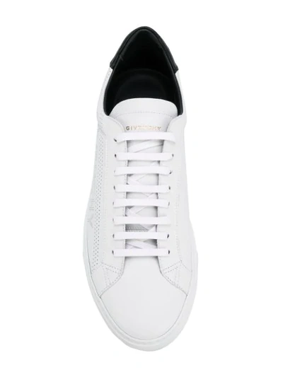 Shop Givenchy Perforated Logo Sneakers - White