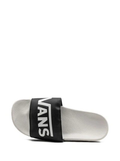 Shop Vans Logo Print Slide-ons - Black
