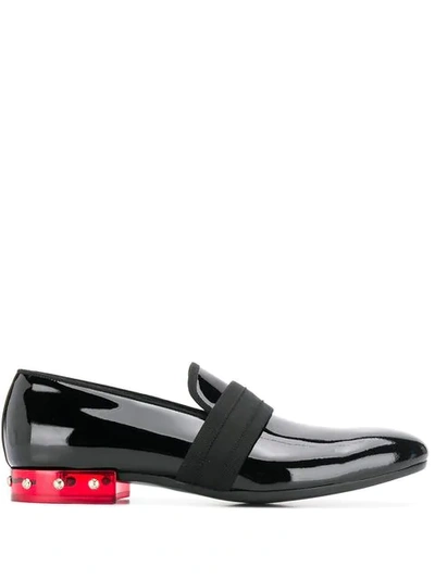 Shop Alexander Mcqueen Studded Heel Loafers In Black