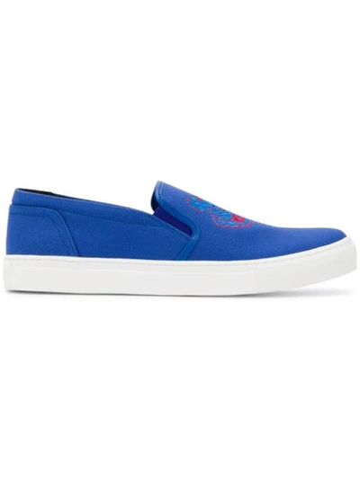Shop Kenzo K-skate Tiger Canvas Sneakers In Blue