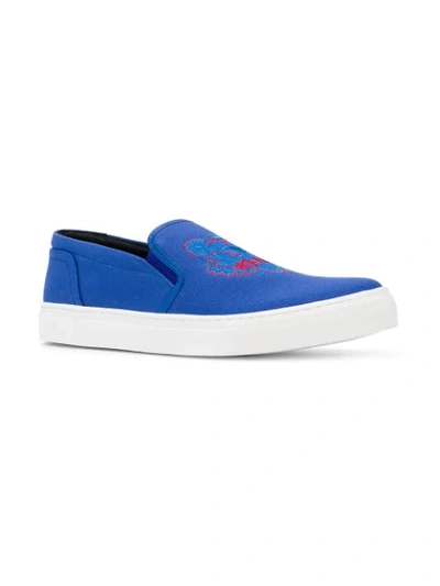 Shop Kenzo K-skate Tiger Canvas Sneakers In Blue
