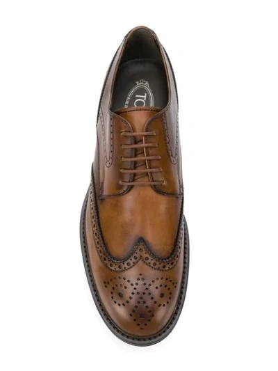 Shop Tod's Lace-up Derby Shoes - Brown
