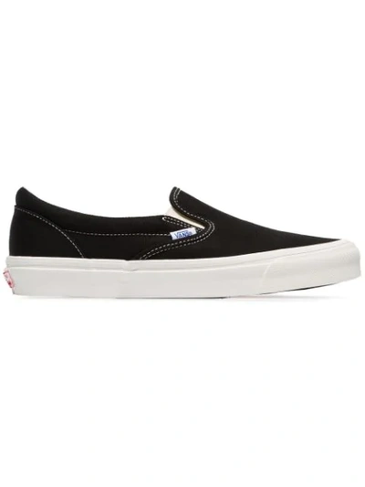 Shop Vans Black Vault Slip On Cotton Canvas Sneakers