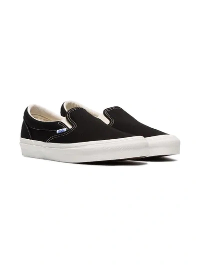 Shop Vans Black Vault Slip On Cotton Canvas Sneakers