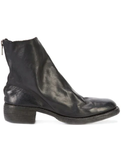 Shop Guidi Rear Zip Boots In Black