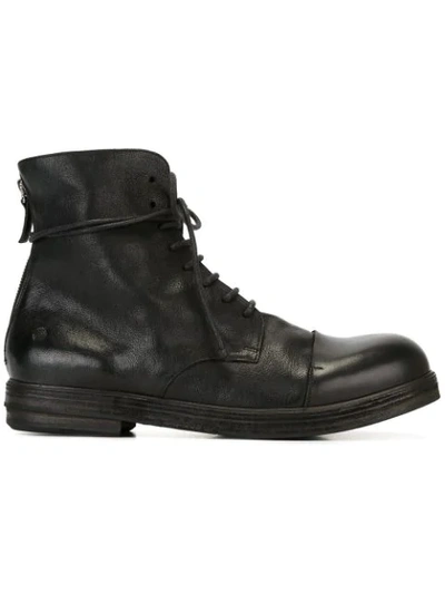 Shop Marsèll Schnürstiefel Mit Runder Kappe In Black