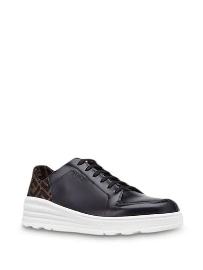 Shop Fendi Ff Motif Low-top Sneakers In Black
