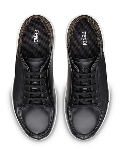 Shop Fendi Ff Motif Low-top Sneakers In Black