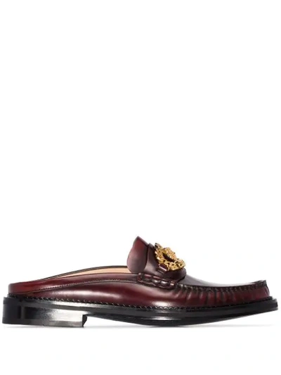 Shop Versace Scott Slip-on Loafers In Red