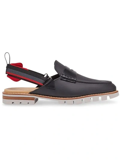 Shop Fendi Slingback Hybrid Loafers In Black ,red