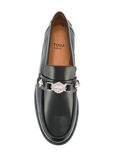 Shop Toga Virilis Embellished Loafers In Black