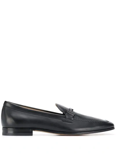 TOD'S DOUBLE T BUCKLED LOAFERS - 黑色