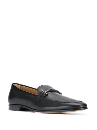 TOD'S DOUBLE T BUCKLED LOAFERS - 黑色